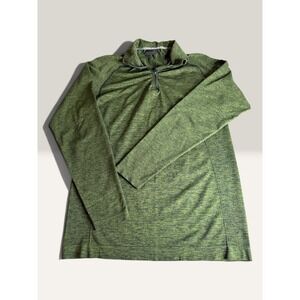 Alphalete Athletics Mens Green‎ Space Dye 1/4 Zip Pullover Long Sleeve Shirt L